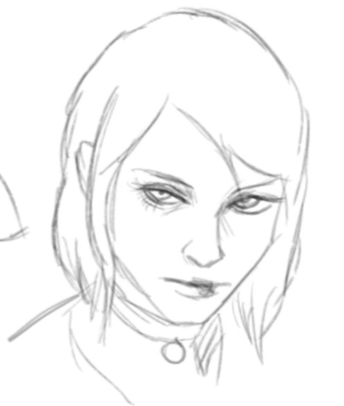 Loose pencil portrait of Maria
